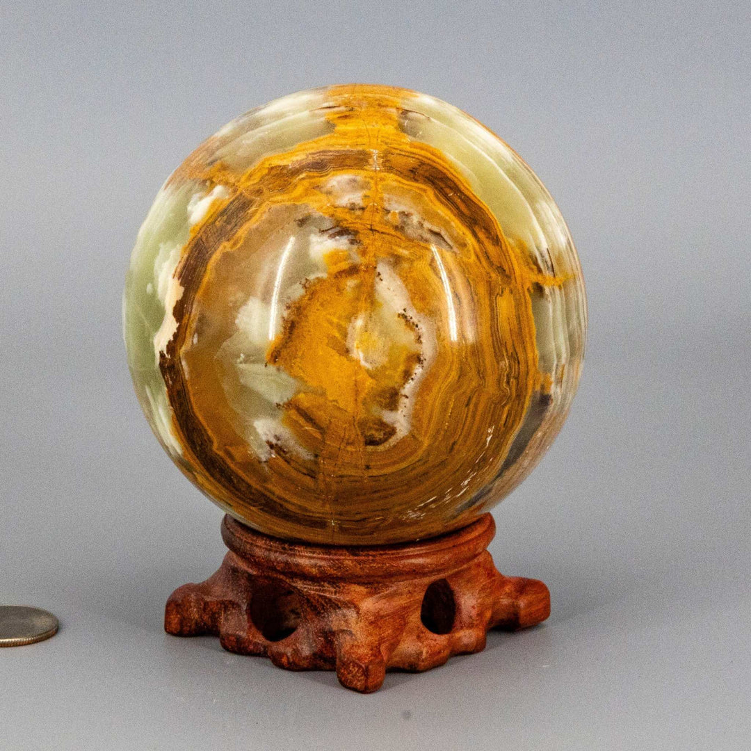 Green Onyx Sphere w/t Stand XL 100mm