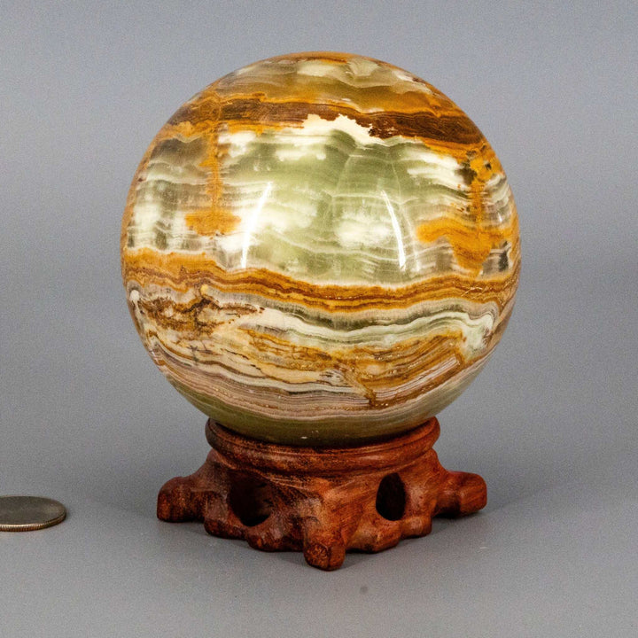 Green Onyx Sphere w/t Stand XL 100mm
