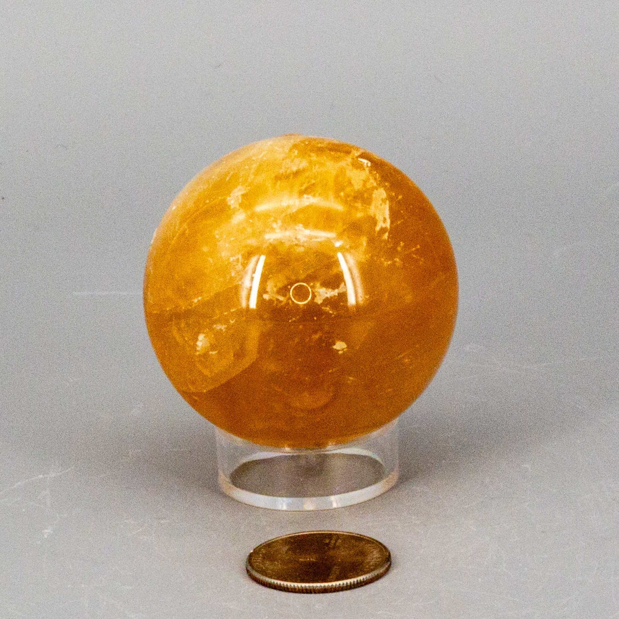 Honey Calcite Sphere 56mm, Warm Empowering Crystal