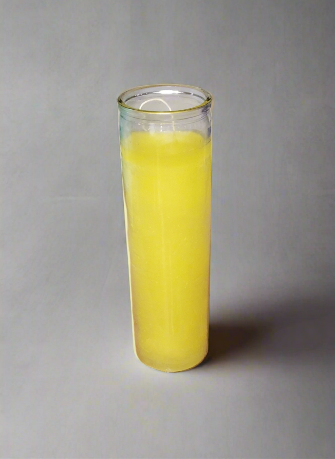 Yellow 7 Day Jar Candle in clear glass container