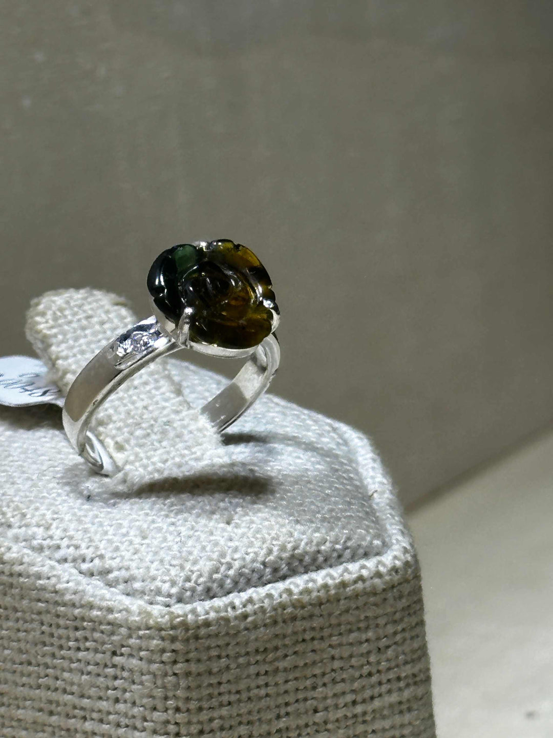 Yellow &amp; Green Tourmaline Flower Ring (03.0048), Rings, Rings