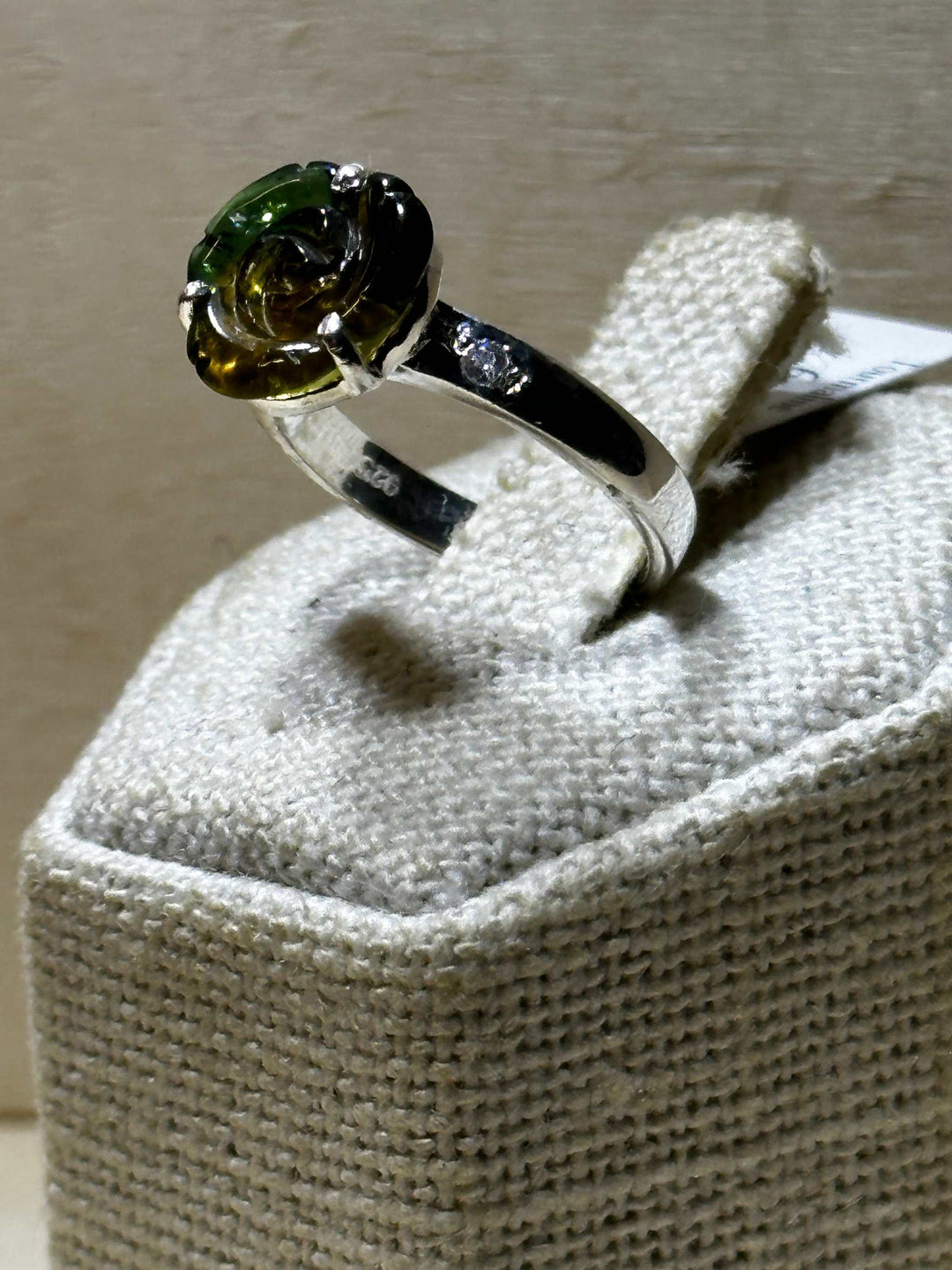 Yellow & Green Tourmaline Flower Ring (03.0048), Rings, Rings