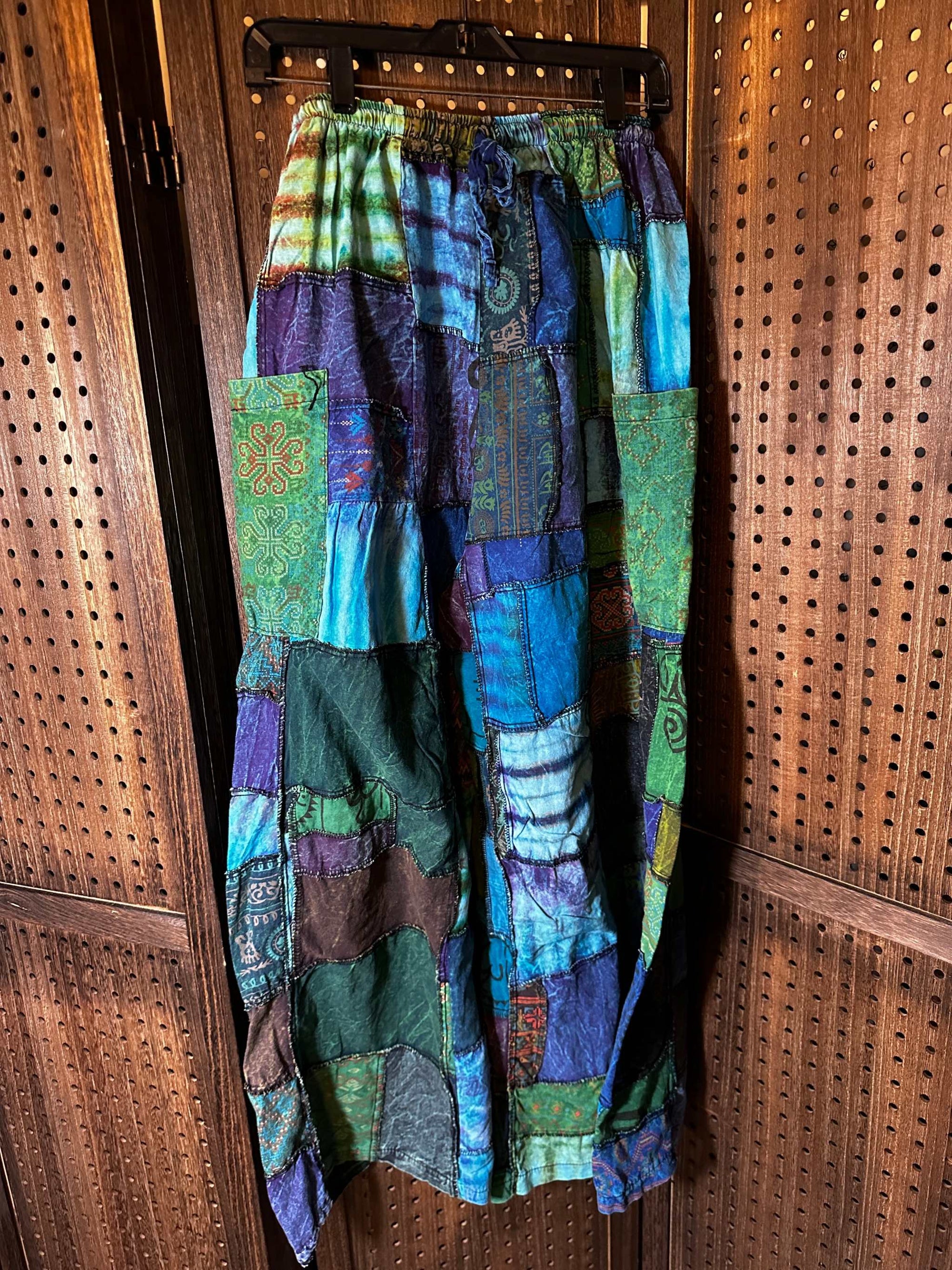 Cotton Patchwork WIDE Leg Pants, Apparel, Clothing