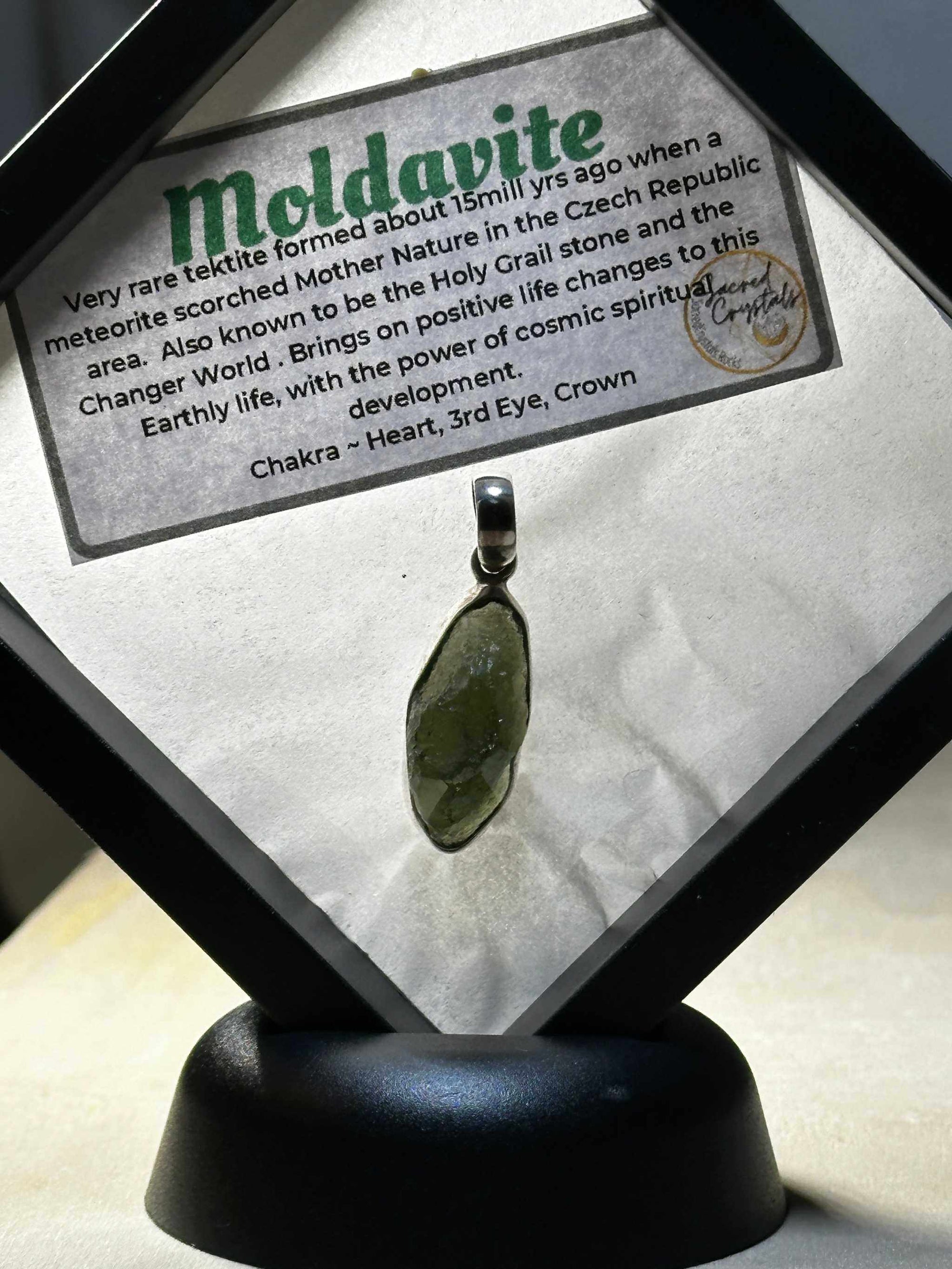 Moldavite Pendant 925 Sterling Silver