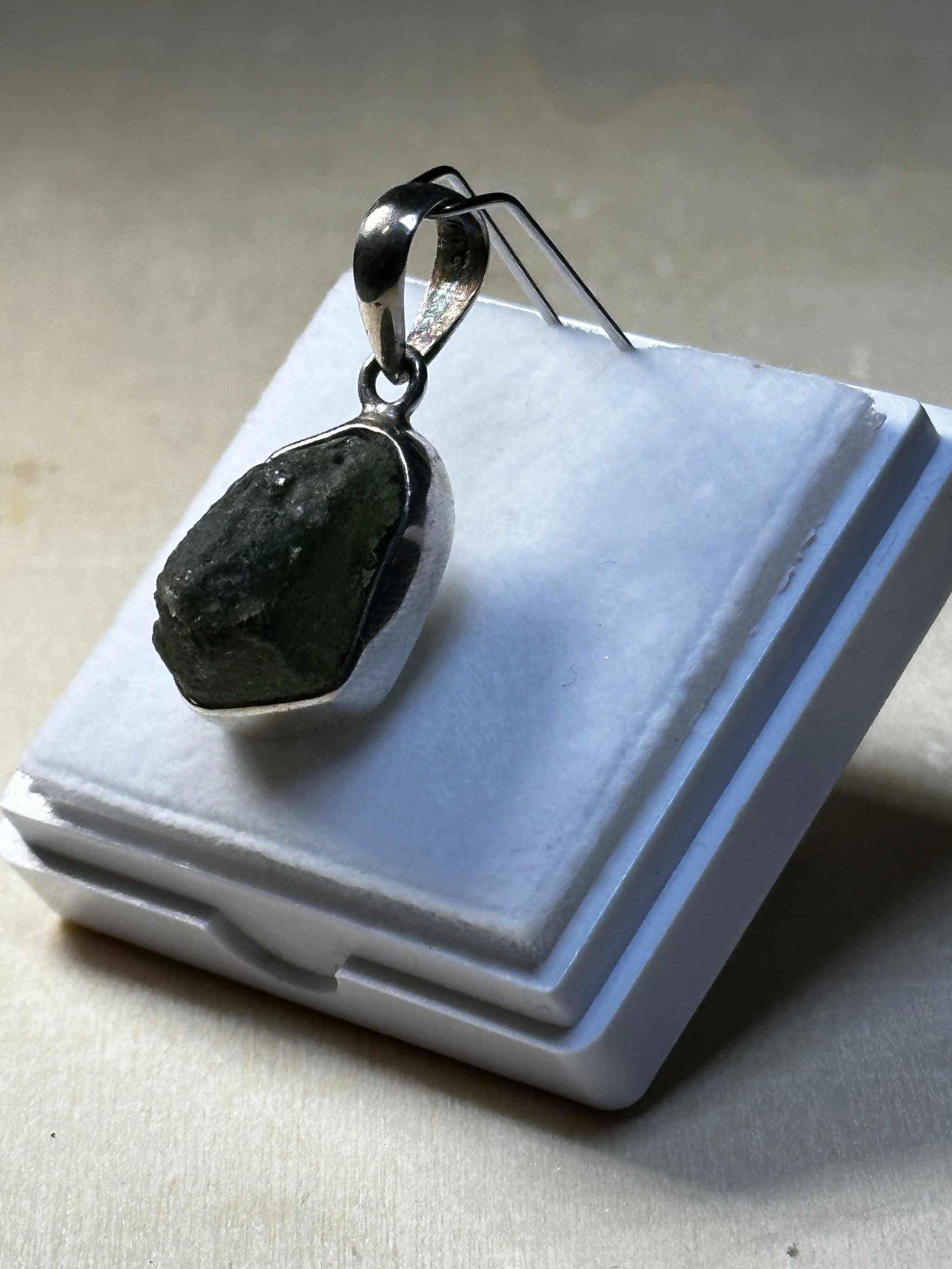 Moldavite Pendant 925 Sterling Silver