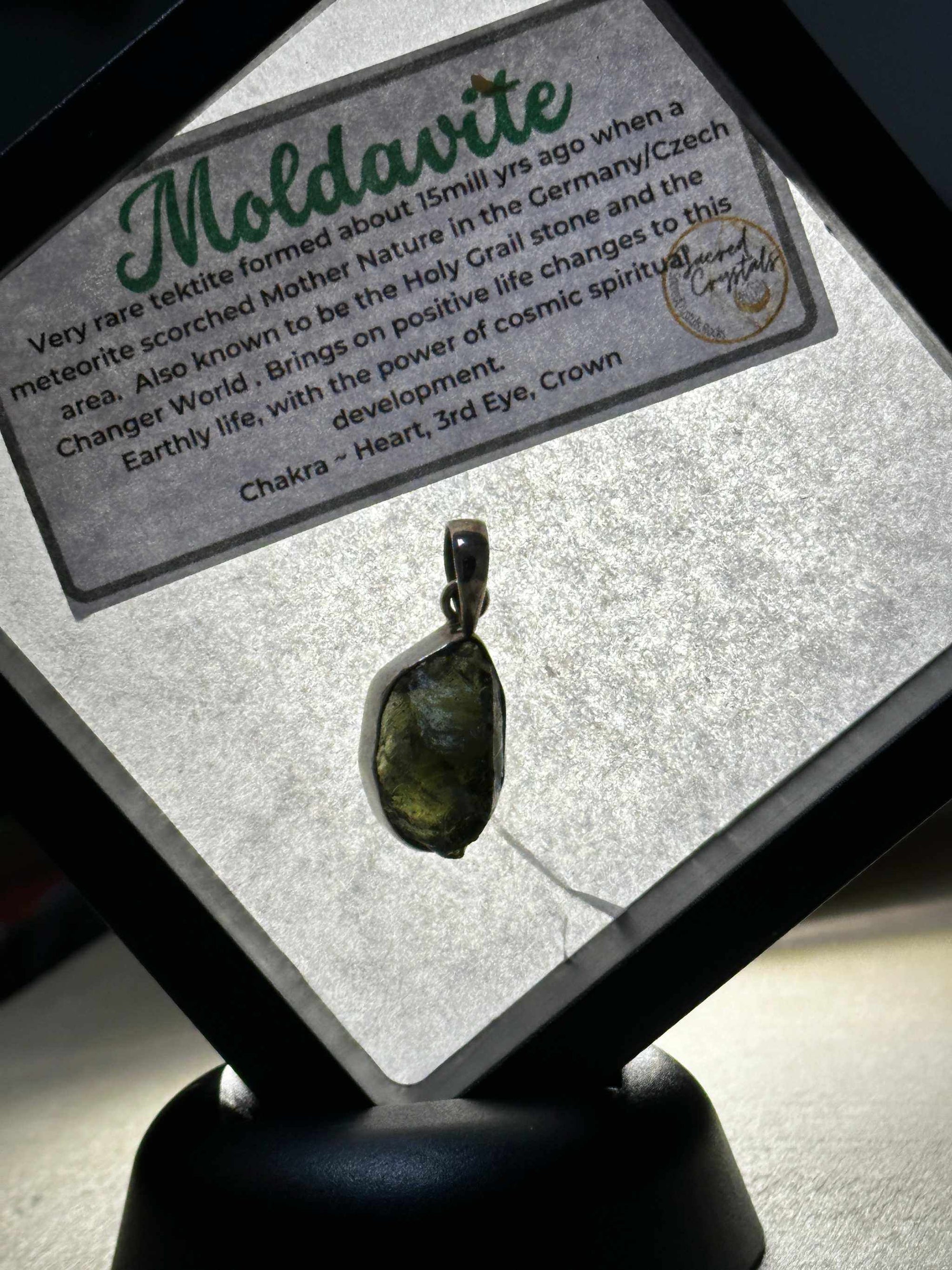 Moldavite Pendant 925 Sterling Silver