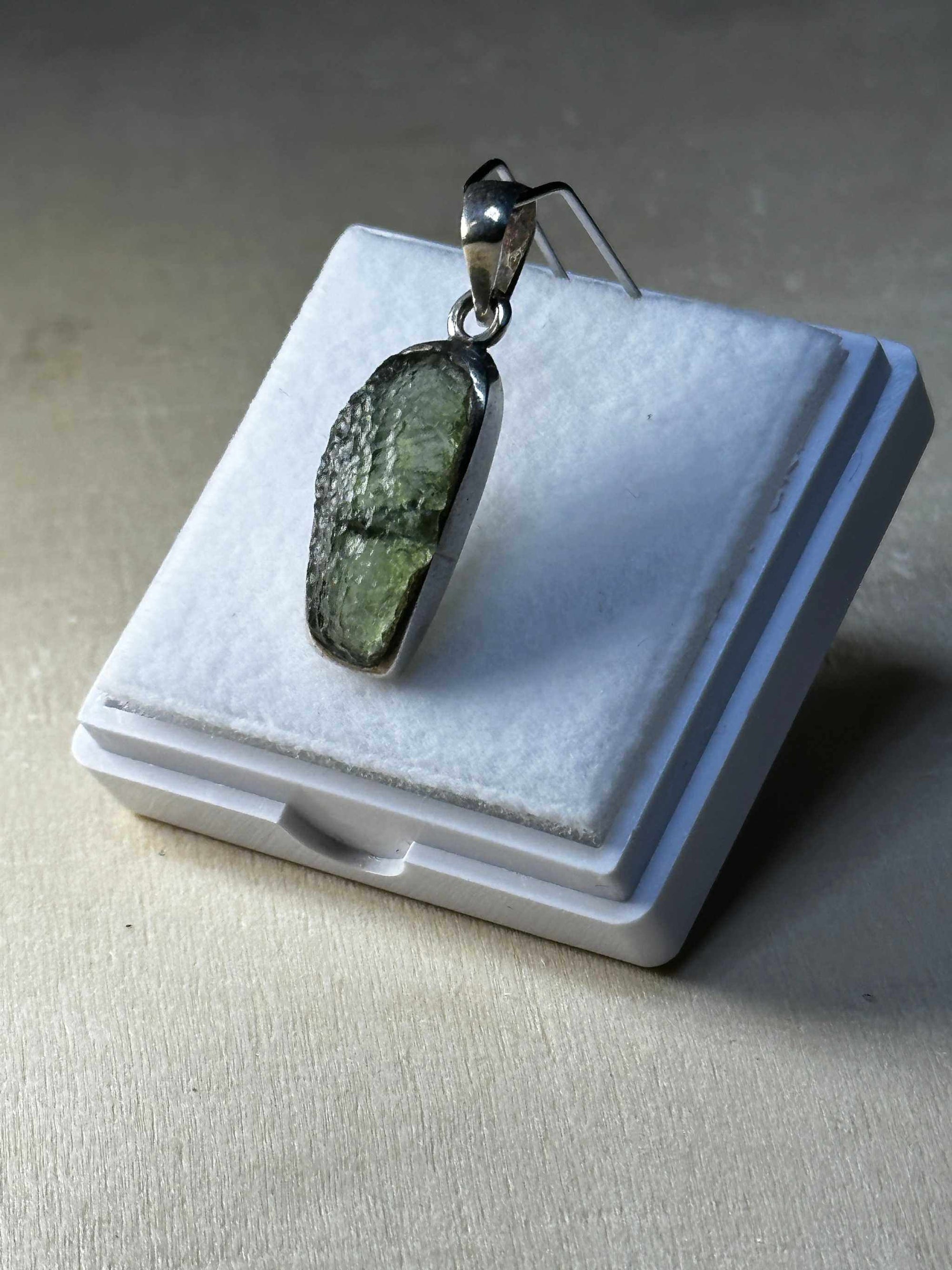 Moldavite Pendant 925 Sterling Silver