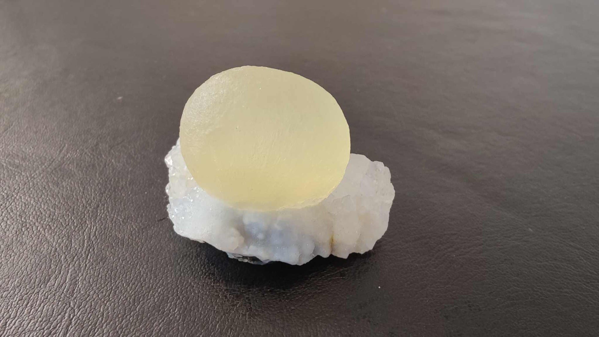 Fluorite Ball on Quartz Matrix from India