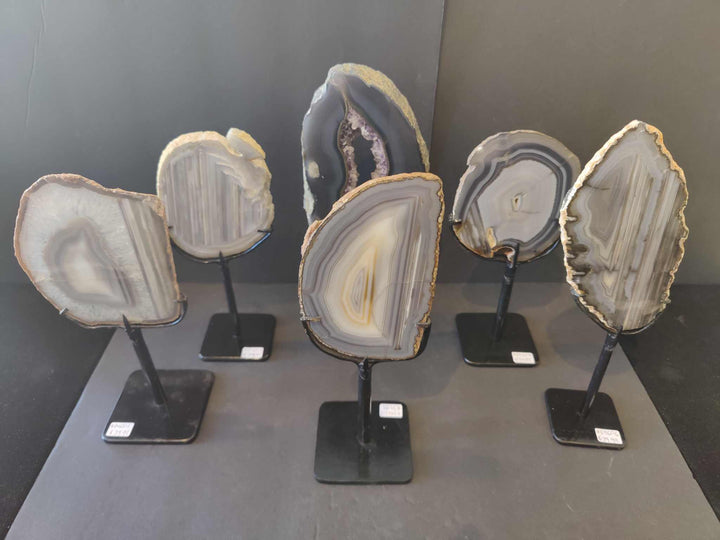 Agate Slice on Metal Display Stand