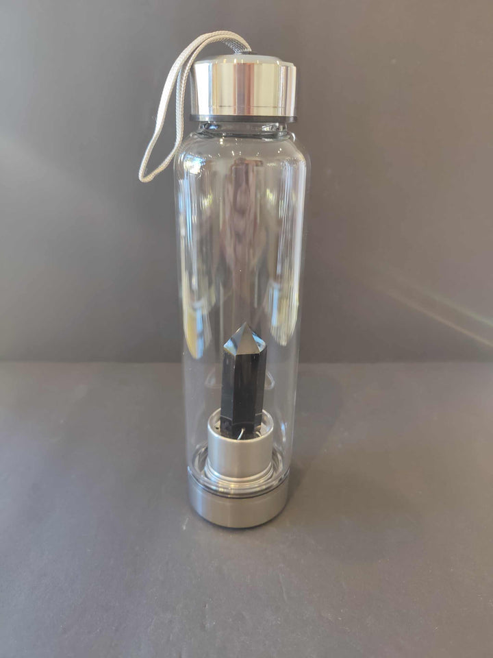 Crystal Infused Stainless Steel &amp; Glass 16oz Water Bottle with Insulation Sleeve