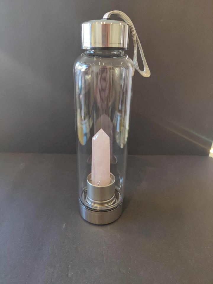 Crystal Infused Stainless Steel &amp; Glass 16oz Water Bottle with Insulation Sleeve