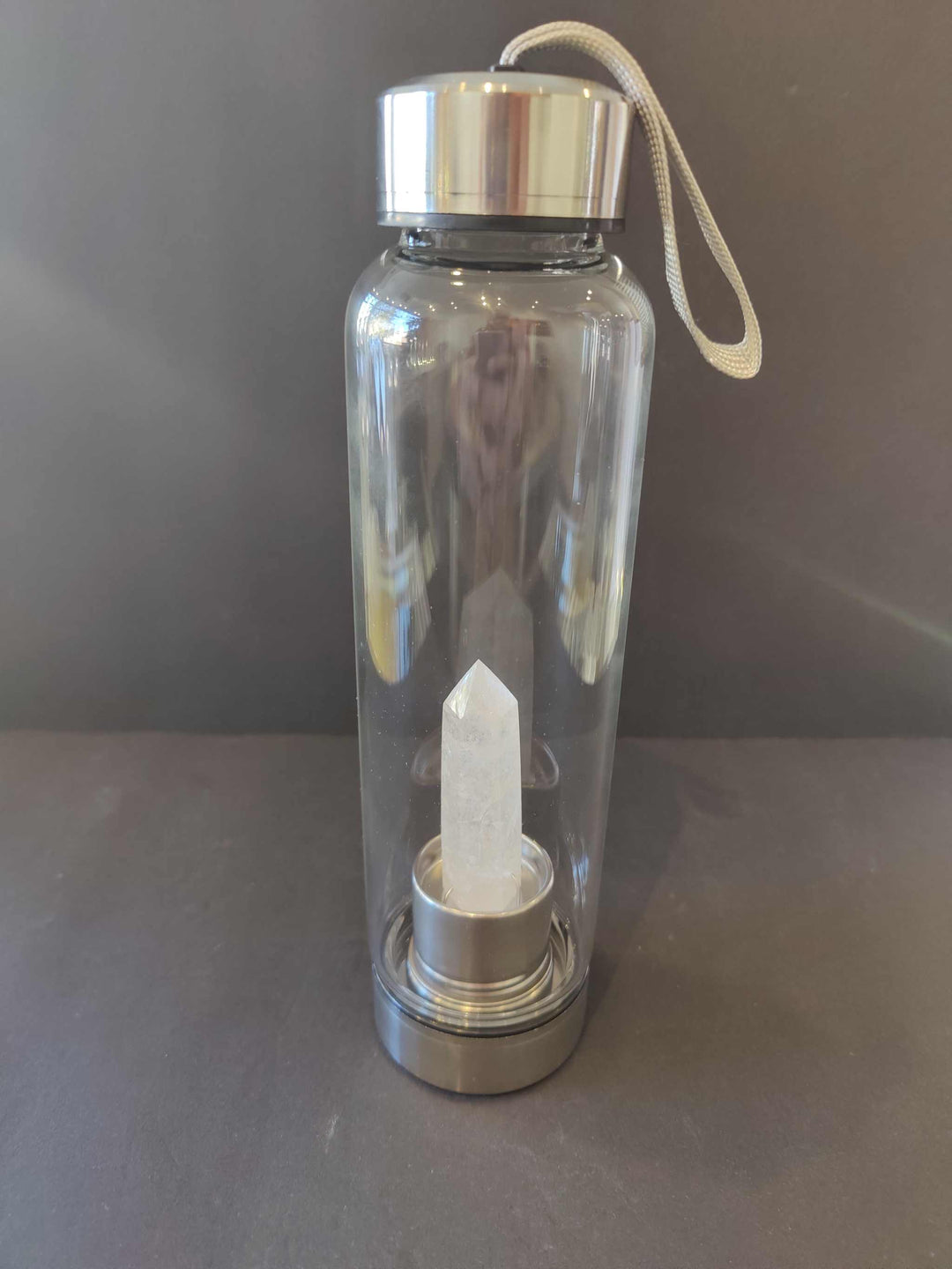 Crystal Infused Stainless Steel &amp; Glass 16oz Water Bottle with Insulation Sleeve