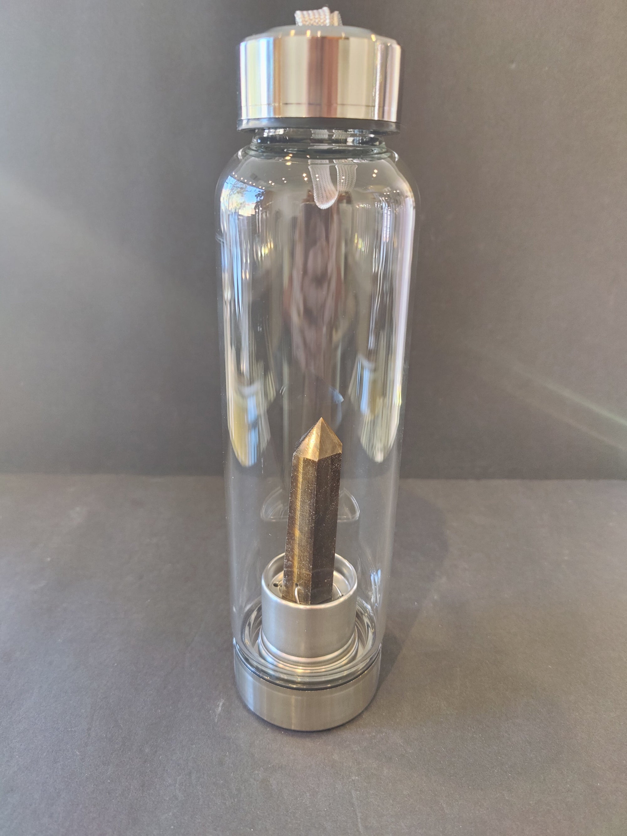 Crystal Infused Stainless Steel &amp; Glass 16oz Water Bottle with Insulation Sleeve