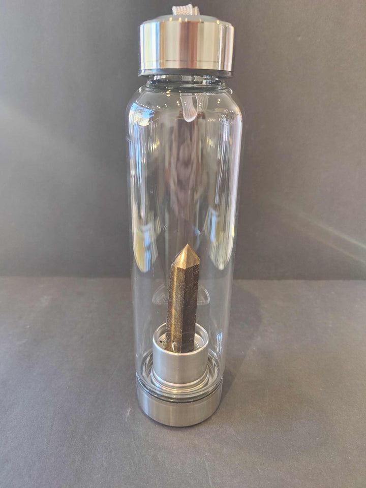 Crystal Infused Stainless Steel &amp; Glass 16oz Water Bottle with Insulation Sleeve