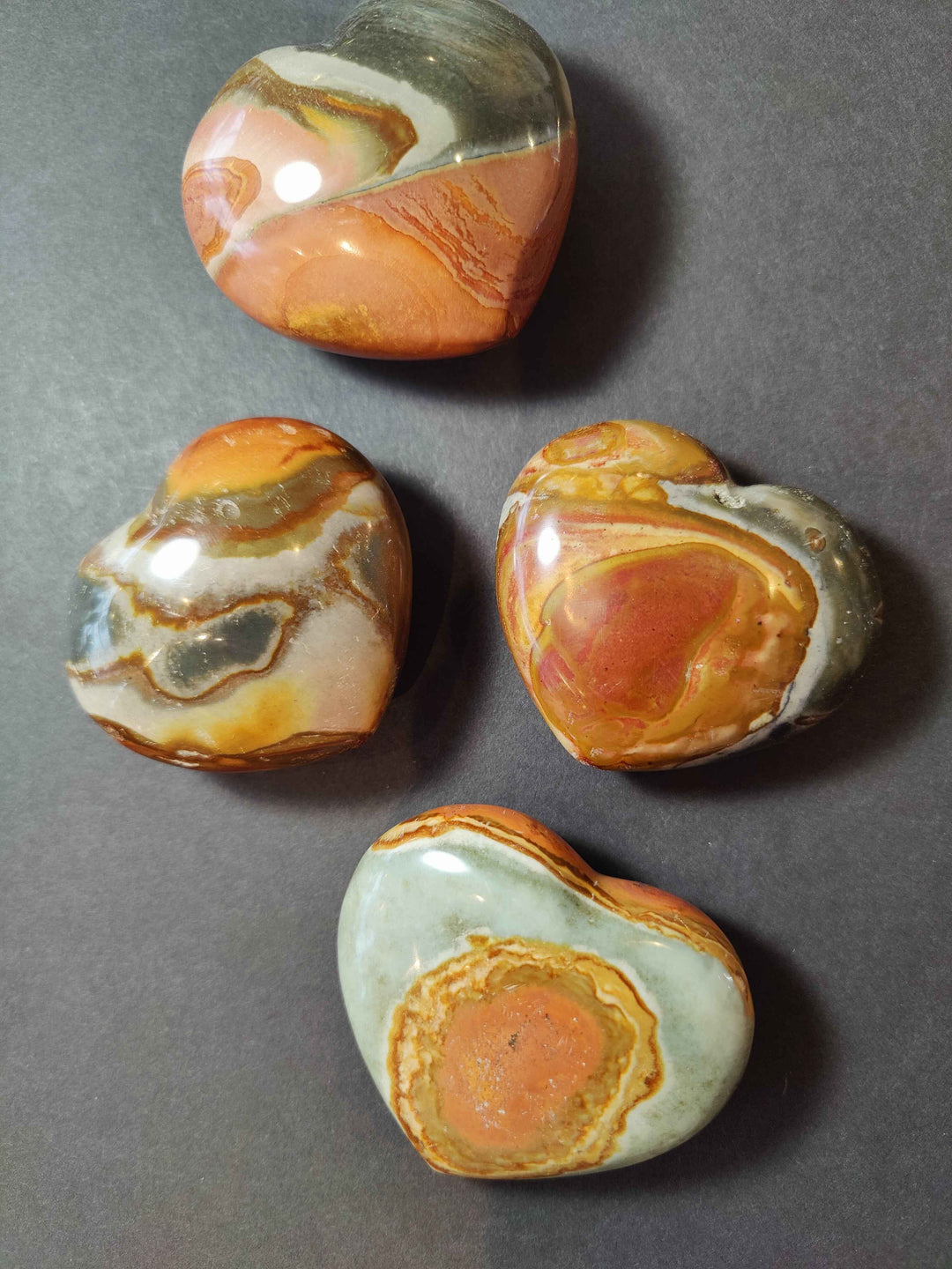 Polychrome Jasper Carved &amp; Polished Heart