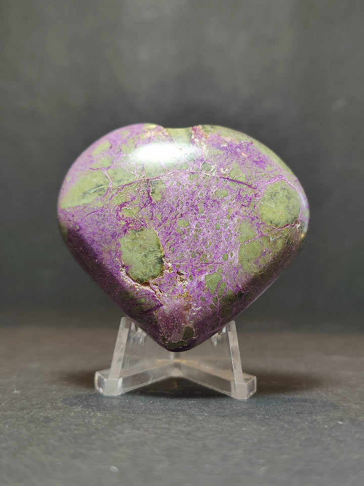 Atlantisite (Stichtite &amp; Serpentine) Polished Heart &amp; Palmstone Sculpture