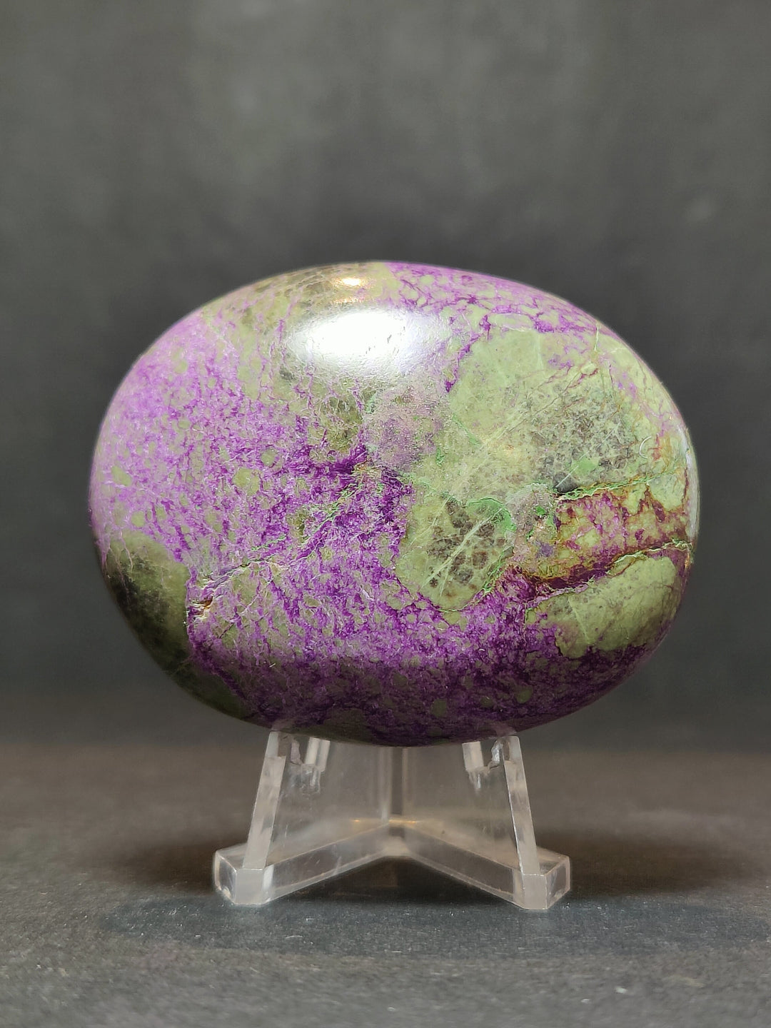 Atlantisite (Stichtite &amp; Serpentine) Polished Heart &amp; Palmstone Sculpture