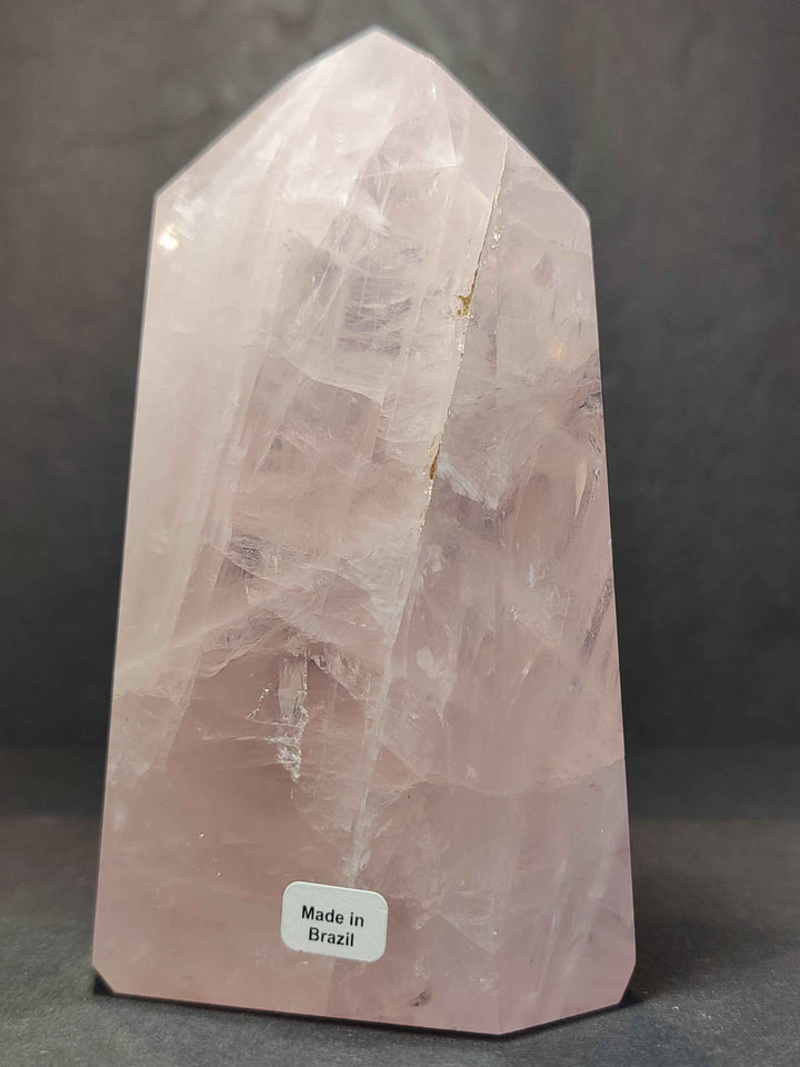 Rose Quartz Polished Obelisk Tower Sculpture