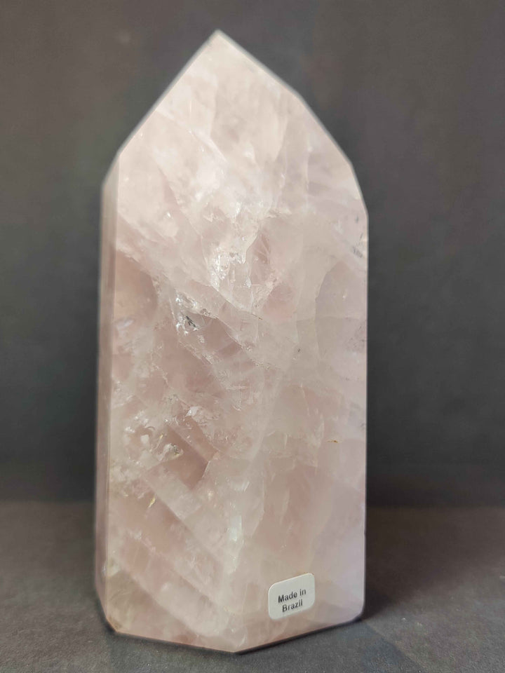 Rose Quartz Polished Obelisk Tower Sculpture