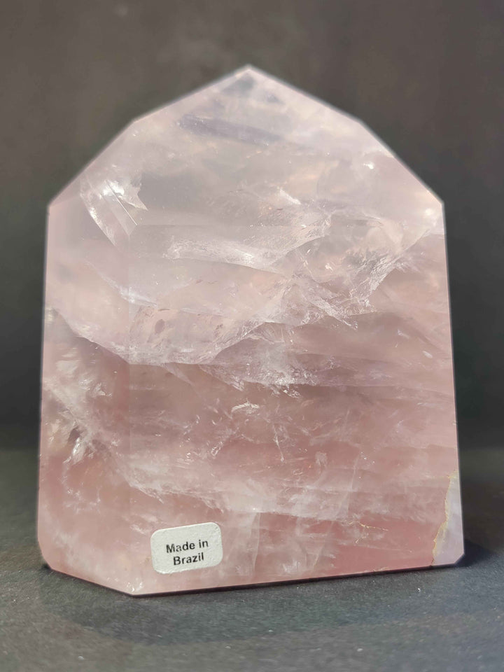 Rose Quartz Polished Obelisk Tower Sculpture