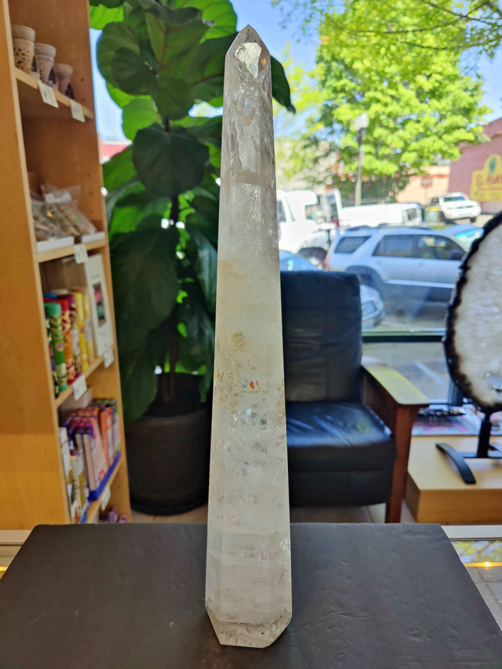 Clear Quartz Polished Obelisk Sculpture 3.35kg 20.5"