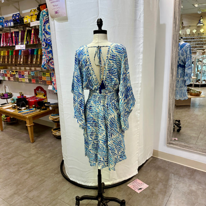 Short Sari Dress with Long Flowing Sleeves