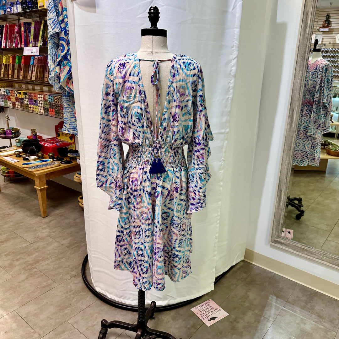 Short Sari Dress with Long Flowing Sleeves