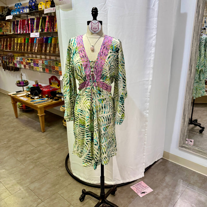 Short Sari Dress with Long Flowing Sleeves