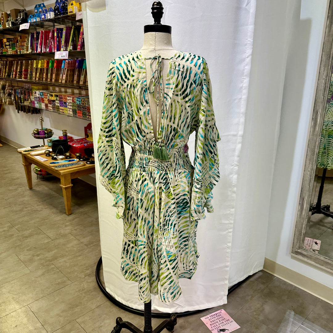 Short Sari Dress with Long Flowing Sleeves