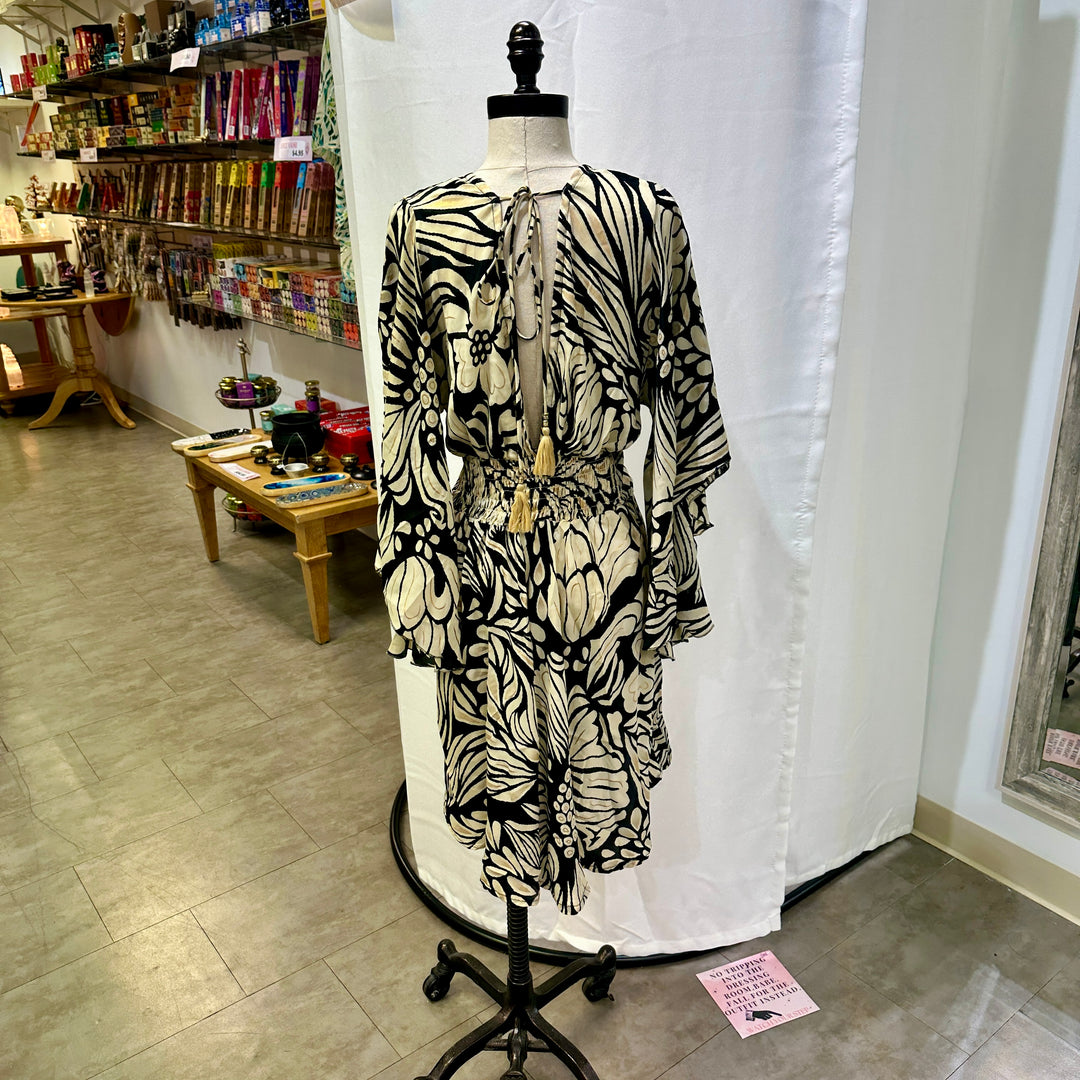 Short Sari Dress with Long Flowing Sleeves
