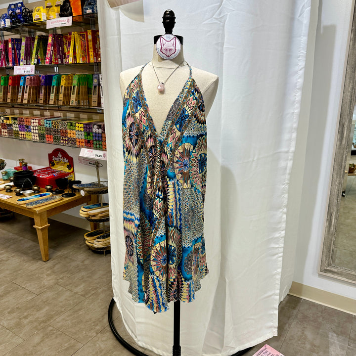 Short Sari Dress with V Neck
