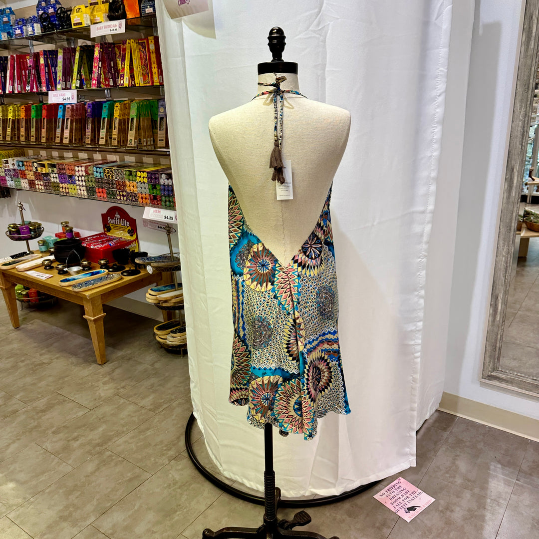 Short Sari Dress with V Neck
