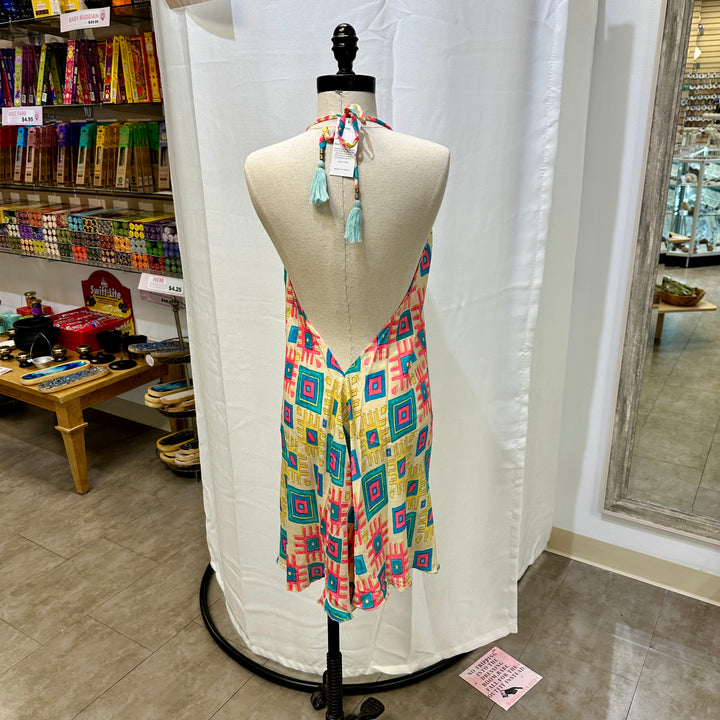 Short Sari Dress with V Neck