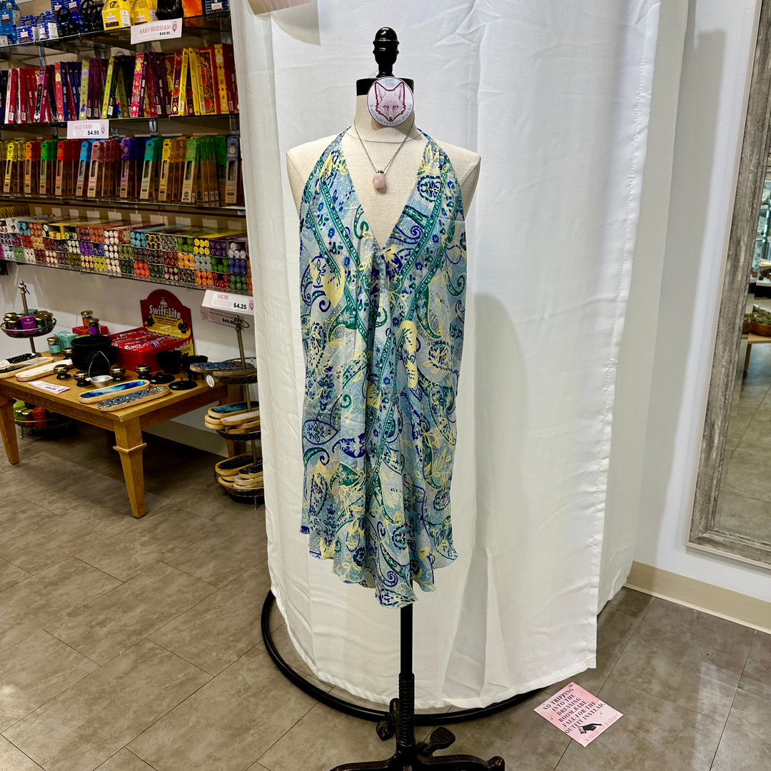Short Sari Dress with V Neck