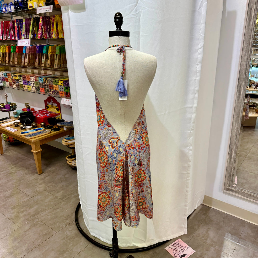 Short Sari Dress with V Neck
