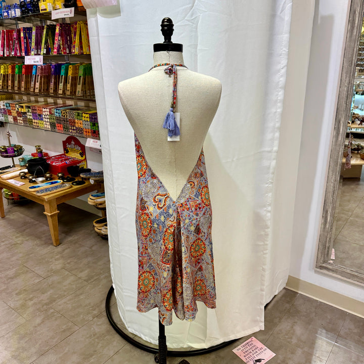 Short Sari Dress with V Neck