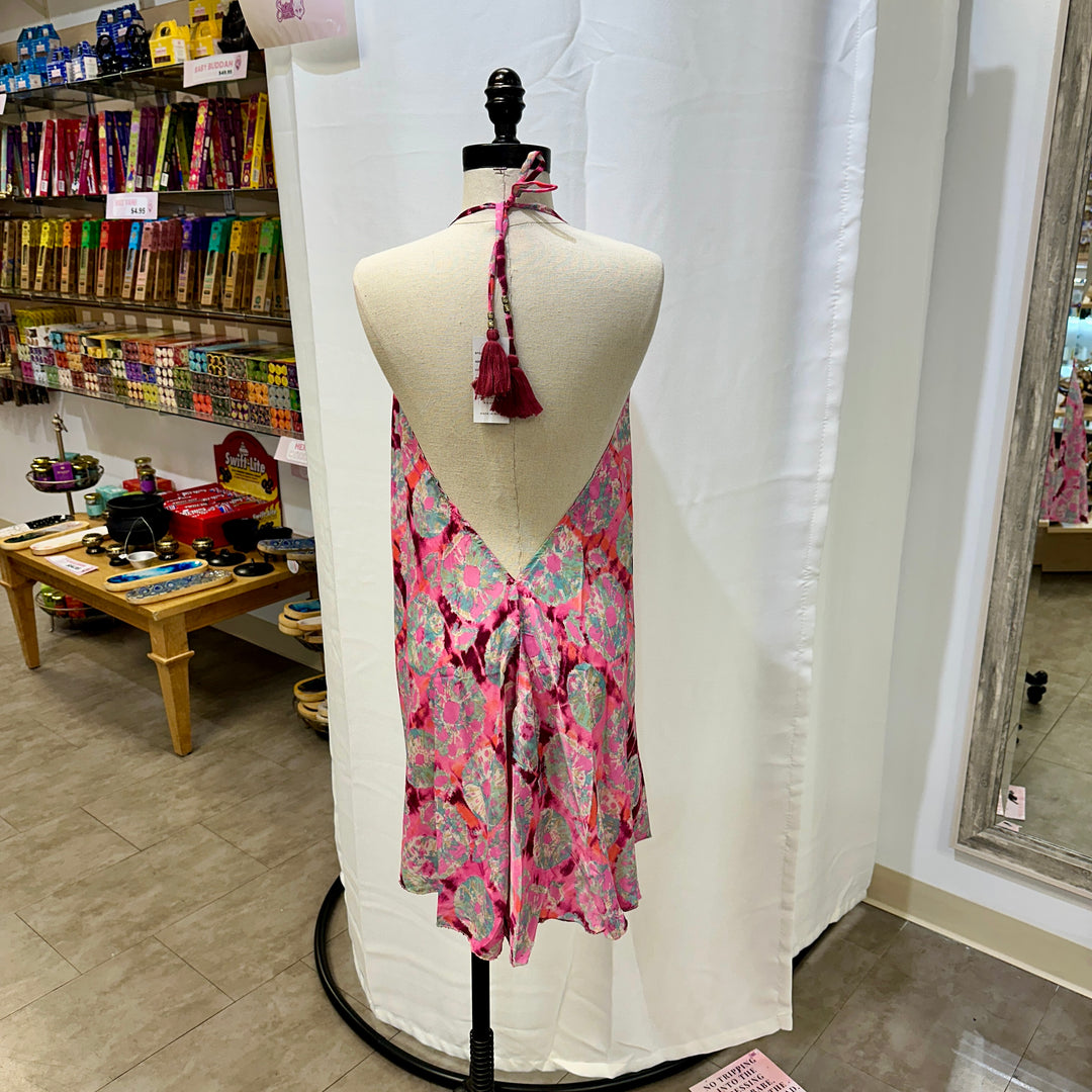 Short Sari Dress with V Neck