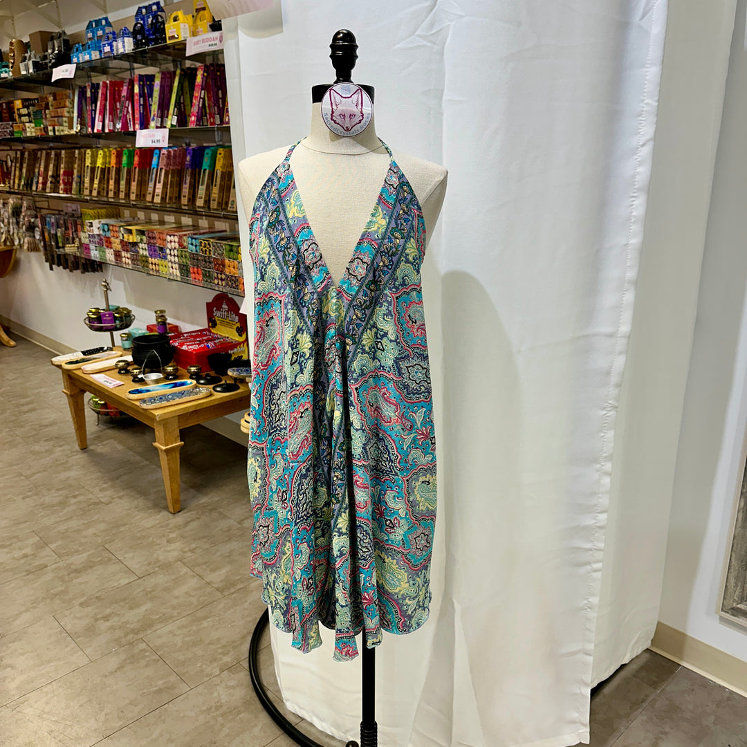 Short Sari Dress with V Neck
