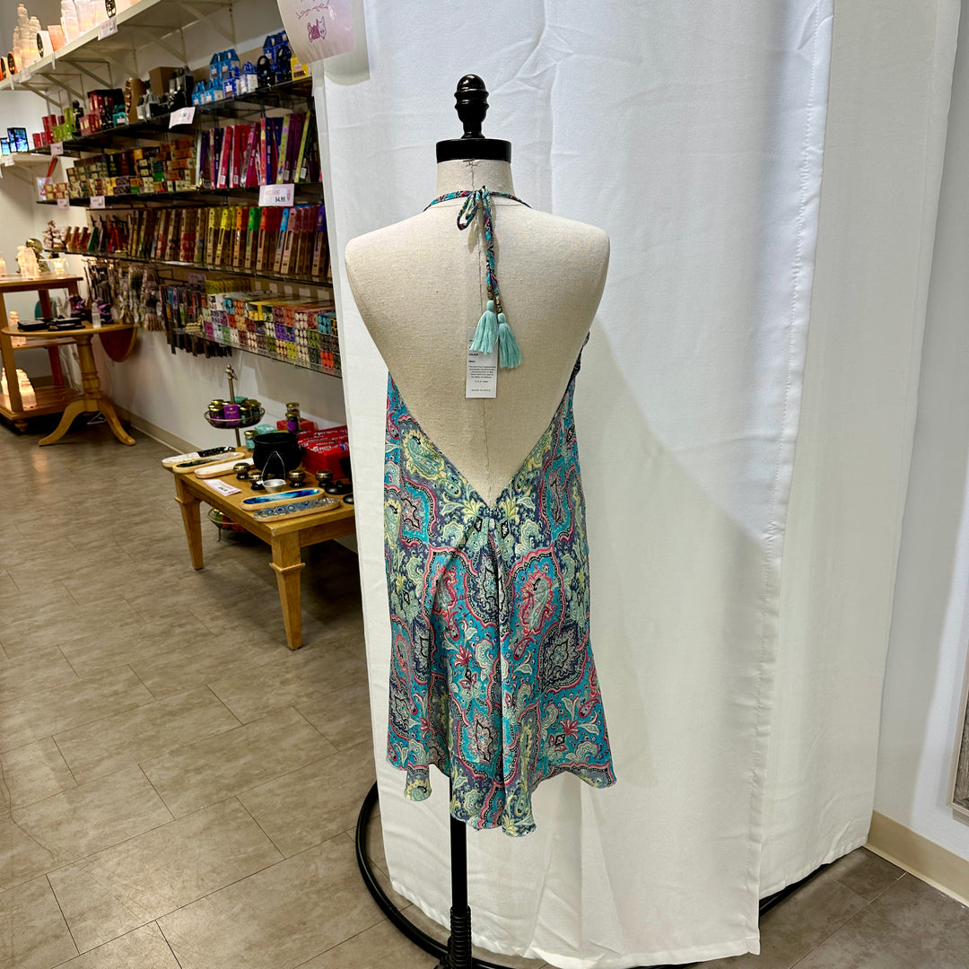 Short Sari Dress with V Neck