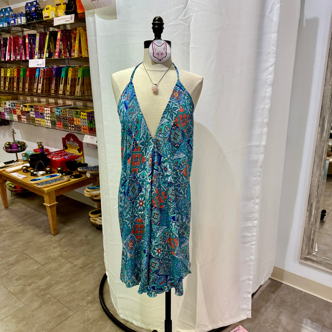 Short Sari Dress with V Neck