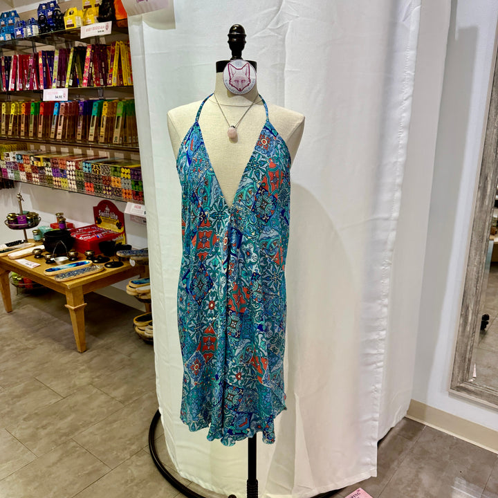 Short Sari Dress with V Neck