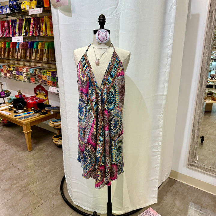 Short Sari Dress with V Neck