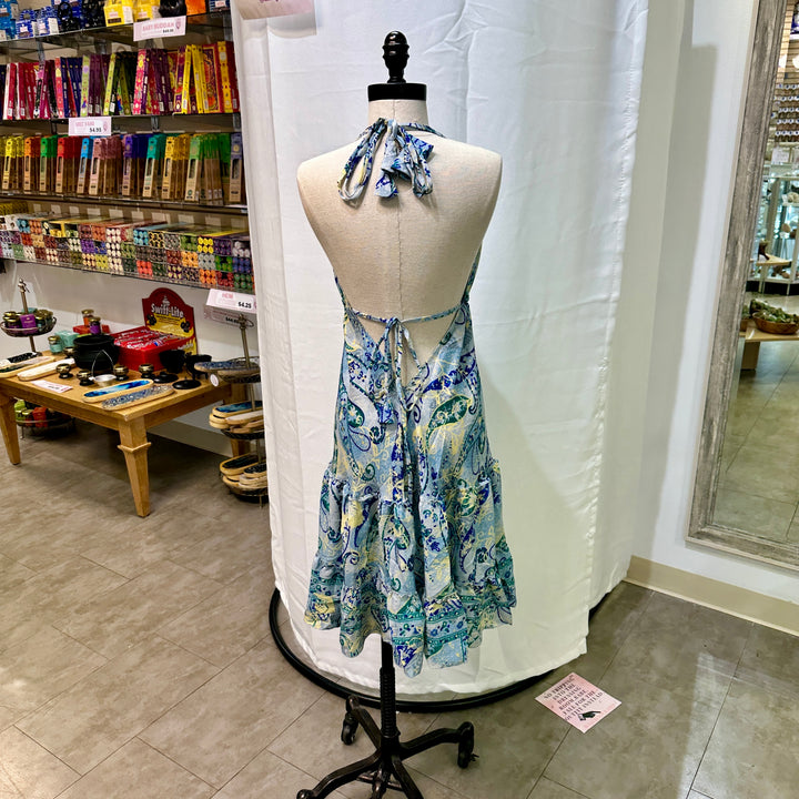 Mid Length Sari Halter Dress - Sultry Summer