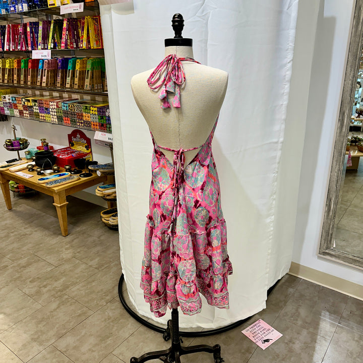 Mid Length Sari Halter Dress - Sultry Summer