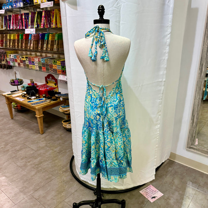 Mid Length Sari Halter Dress - Sultry Summer