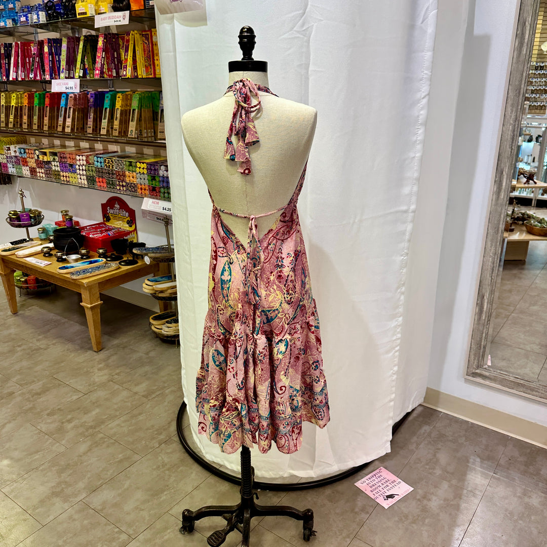 Mid Length Sari Halter Dress - Sultry Summer