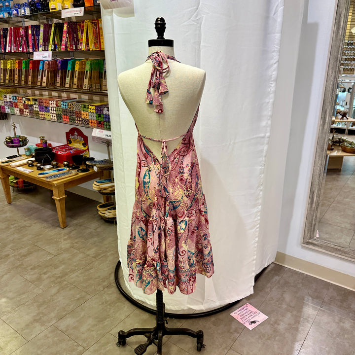 Mid Length Sari Halter Dress - Sultry Summer