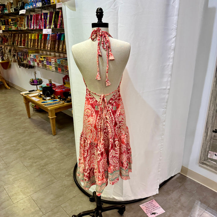 Mid Length Sari Halter Dress - Sultry Summer