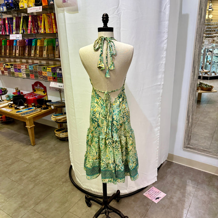 Mid Length Sari Halter Dress - Sultry Summer