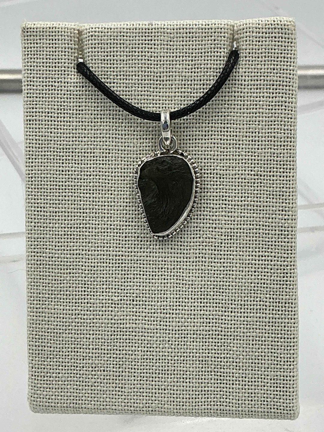 Sterling Silver Studded Bezel Moldavite Pendant